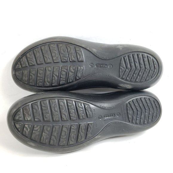 Crocs Womens Black Kadee Flats With Floral Detail Size 8 - Picture 9 of 10